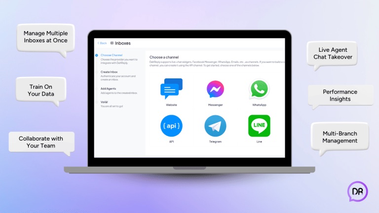 DahReply.AI conversational chatbot screenshot